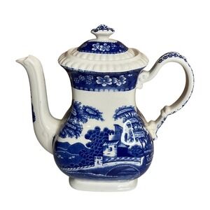 Vintage Spode England Blue Tower Coffee Pot & Lid Cottagecore Luxury Replacement